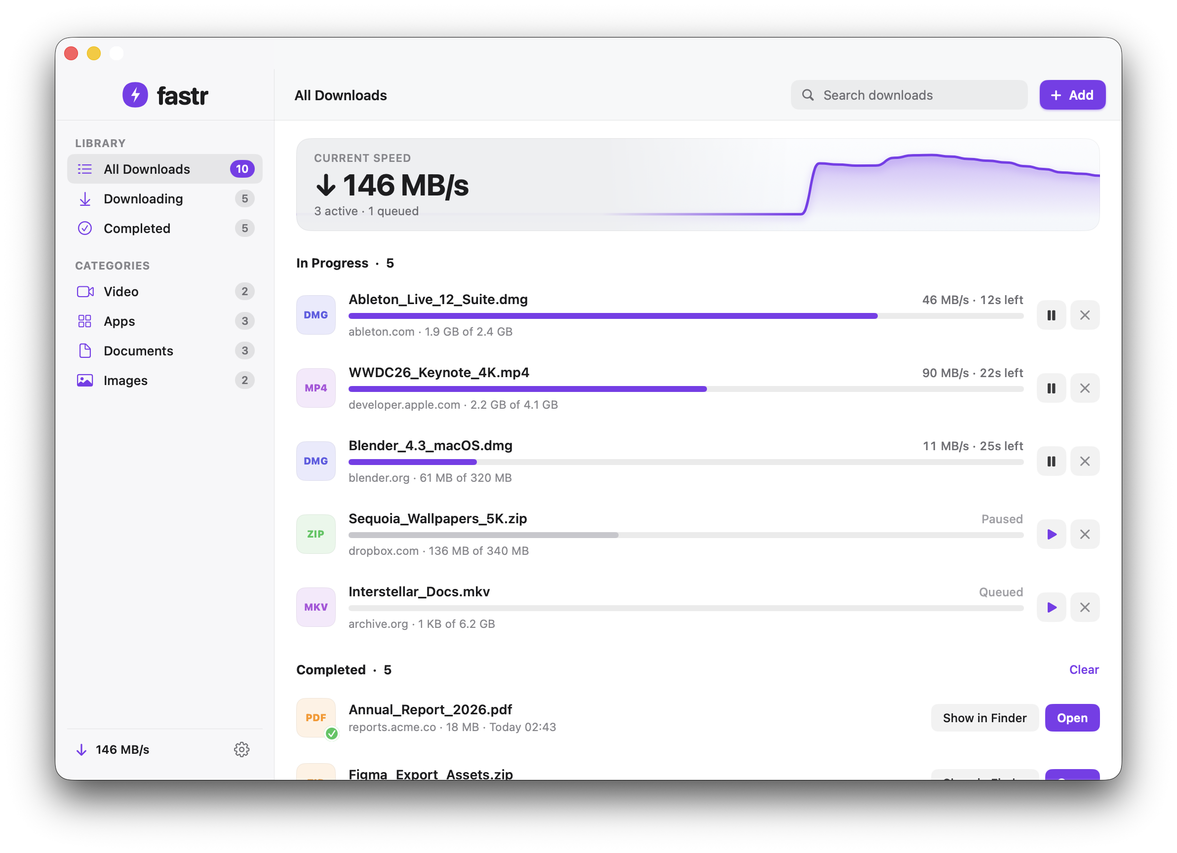 Fastr, a download manager